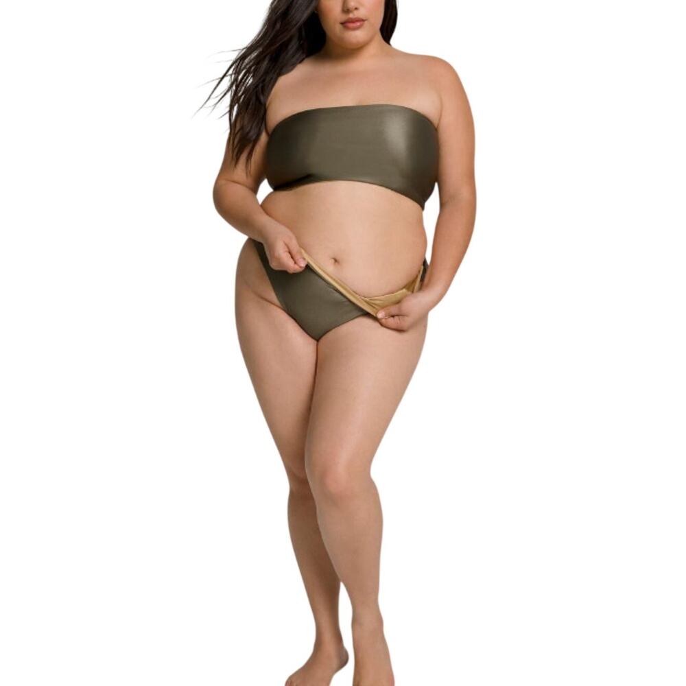 Good American Bikini Bottoms Reversible Sage Green Size GA 7 - 4xl